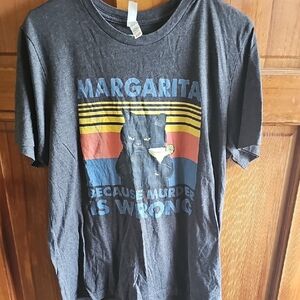 Graphic T-Shirt with Cat and Margarita Design